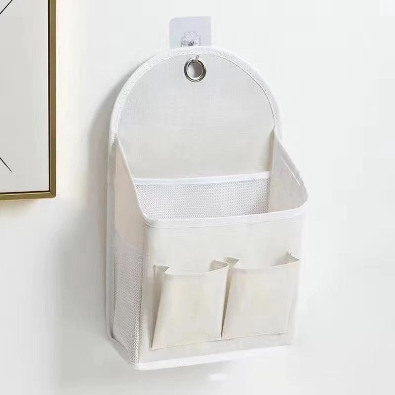 Тканевый подвесной органайзер для хранения для общежития настенный настенный дверной с двойными карманами боковой сетчатый органайзер держатель для книг журналов телефона белый 1190₽
