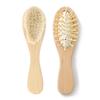 Hemu Wool Baby Hair Brush & Comb Set: Soft Bristle Massage for Scalp & Cradle Cap