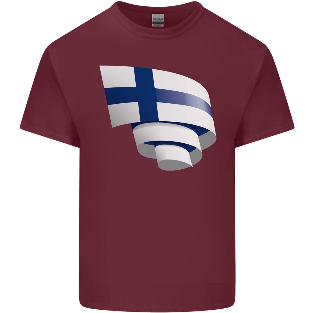 Curled Finland Flag Finnish Day Football Unisexs Light Cotton TShirt
