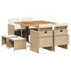 Vidaxl 9-Cz. Garden Furniture Set With Cushions, Beige, Poly Rattan