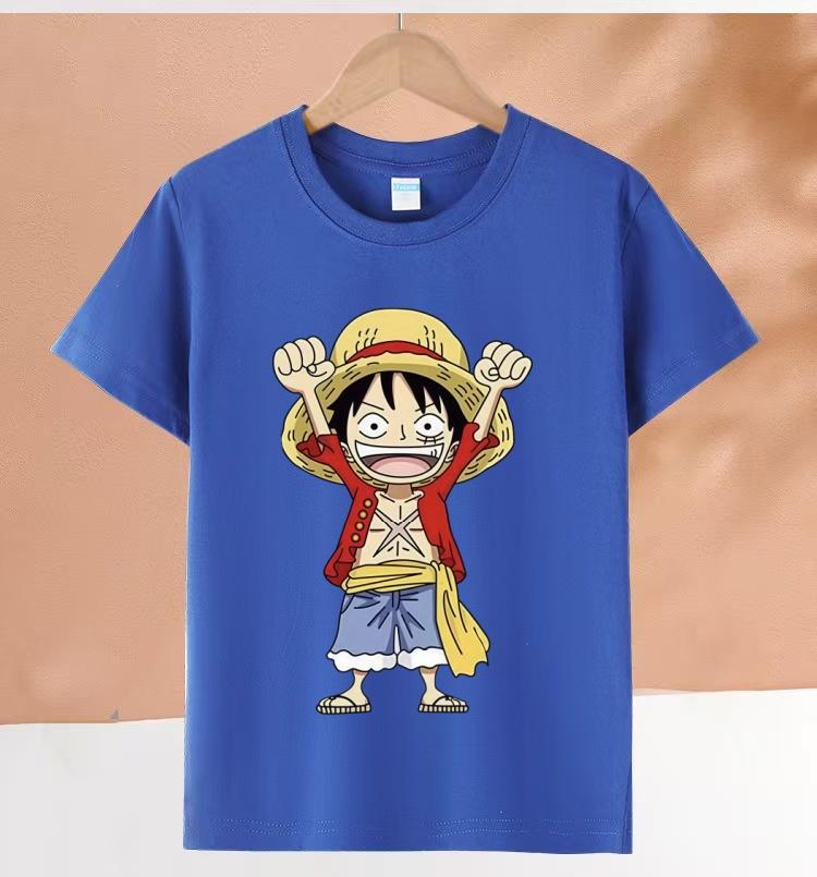 One Piece Luffy Kids Cotton TShirt Adult Boys Girls Family Matching Casual Tee Cute Anime Monkey D Luffy Print Summer Tops