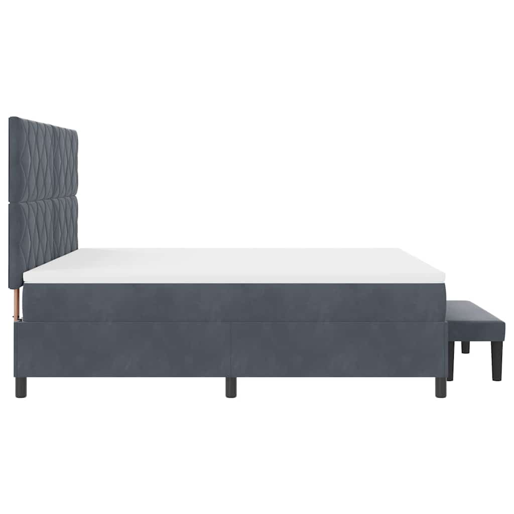 Boxspring Bed with Headboard Dark Grey 200 x 180 cm Velvet