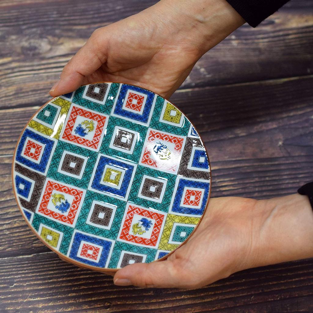 Waza No Kura: Stylish Kutani Ware Side Plate with Stone Pavement Design, Ceramic, Brand Name, Japanese Tableware, Made In Japan, Birthday Gift