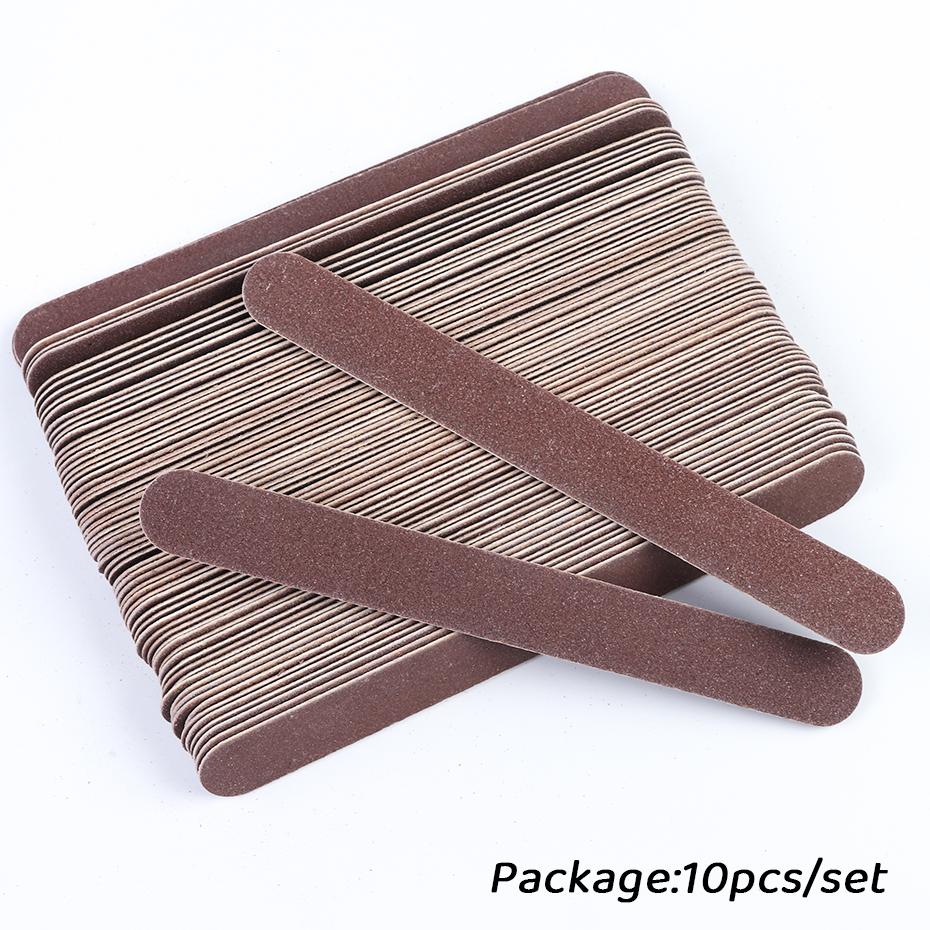 10 lime per unghie a doppio lato 180/240 carta vetrata per legno levigatura per unghie strumento per pedicure manicure
