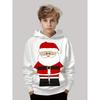 Santa Claus Graphic Sweatshirts Harajuku Long Sleeve Pullover Hoodies for Kids Unisex White Tops Y2k Streetwear Sweatshirt