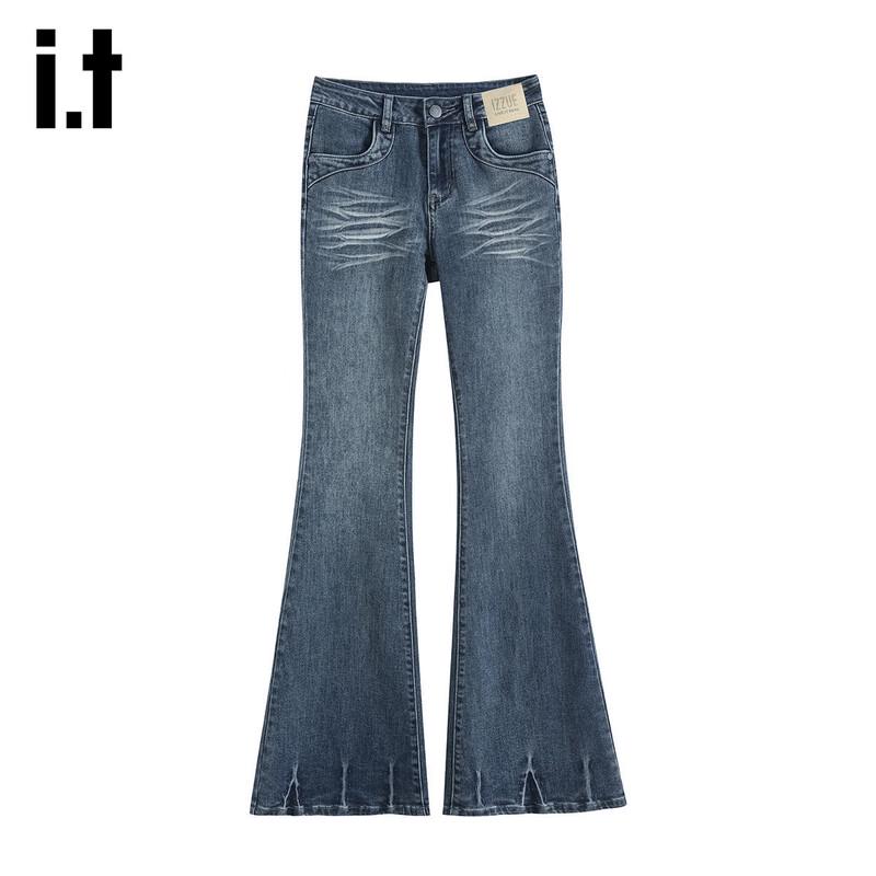 izzue it Women's Retro High-Waist Flared Jeans