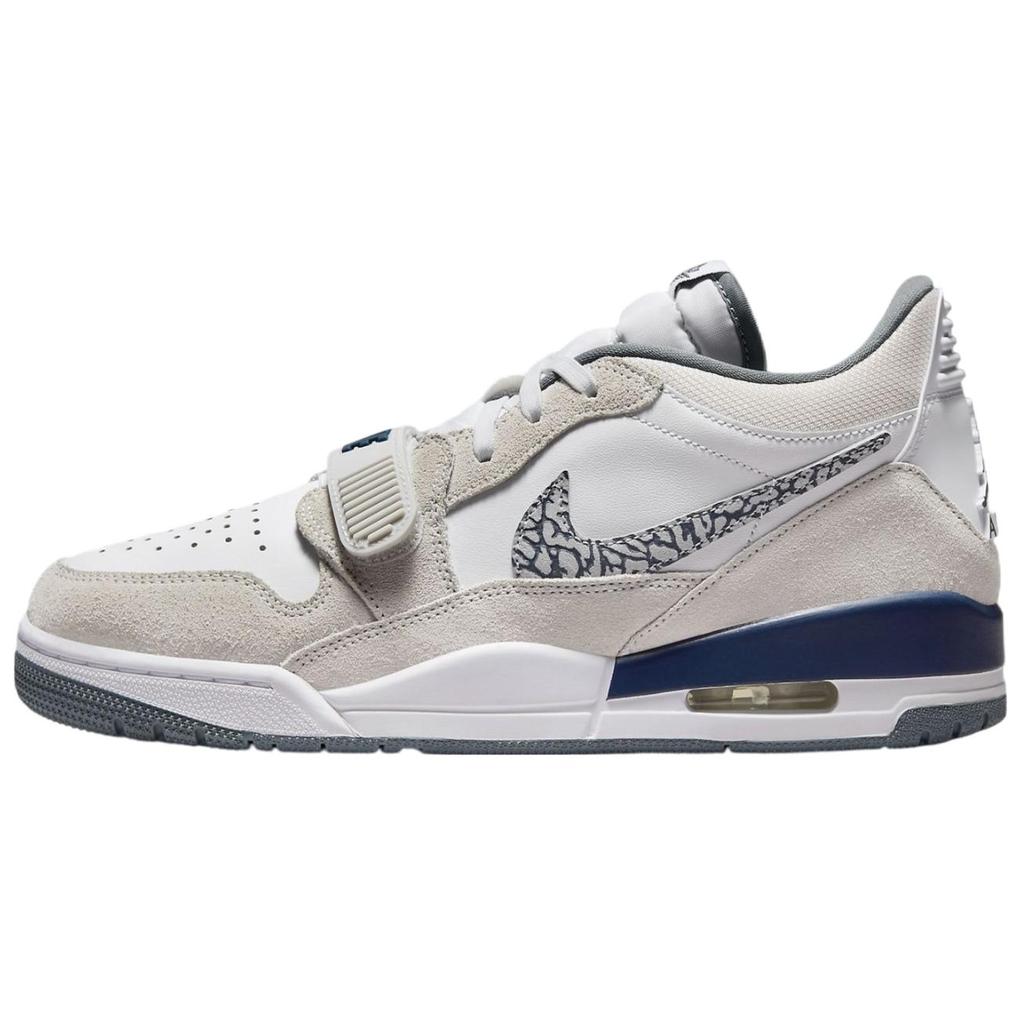 New Jordan Legacy 312 Anti Slip Wear Resistant Low Top Vintage Basketball Shoes Men's White Gray CD7069-124