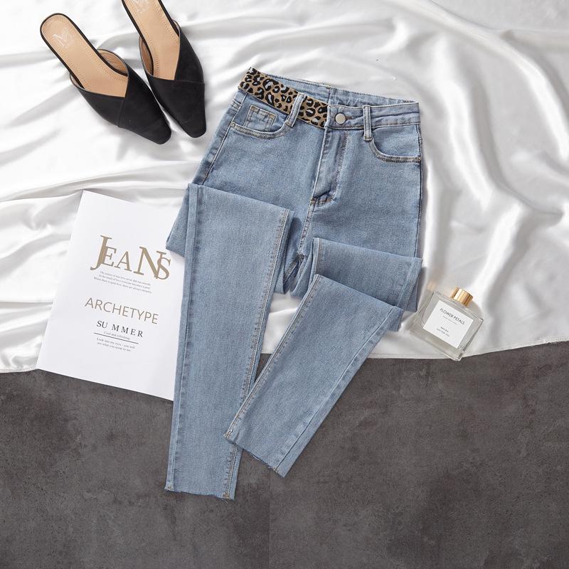 High-Waisted Stretch Leopard Patchwork Skinny Jeans for Women