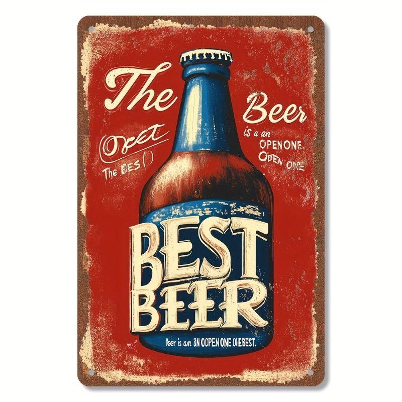 Retro Beer Theme Metal Tin Sign Bar Kitchen Wall Art Decor