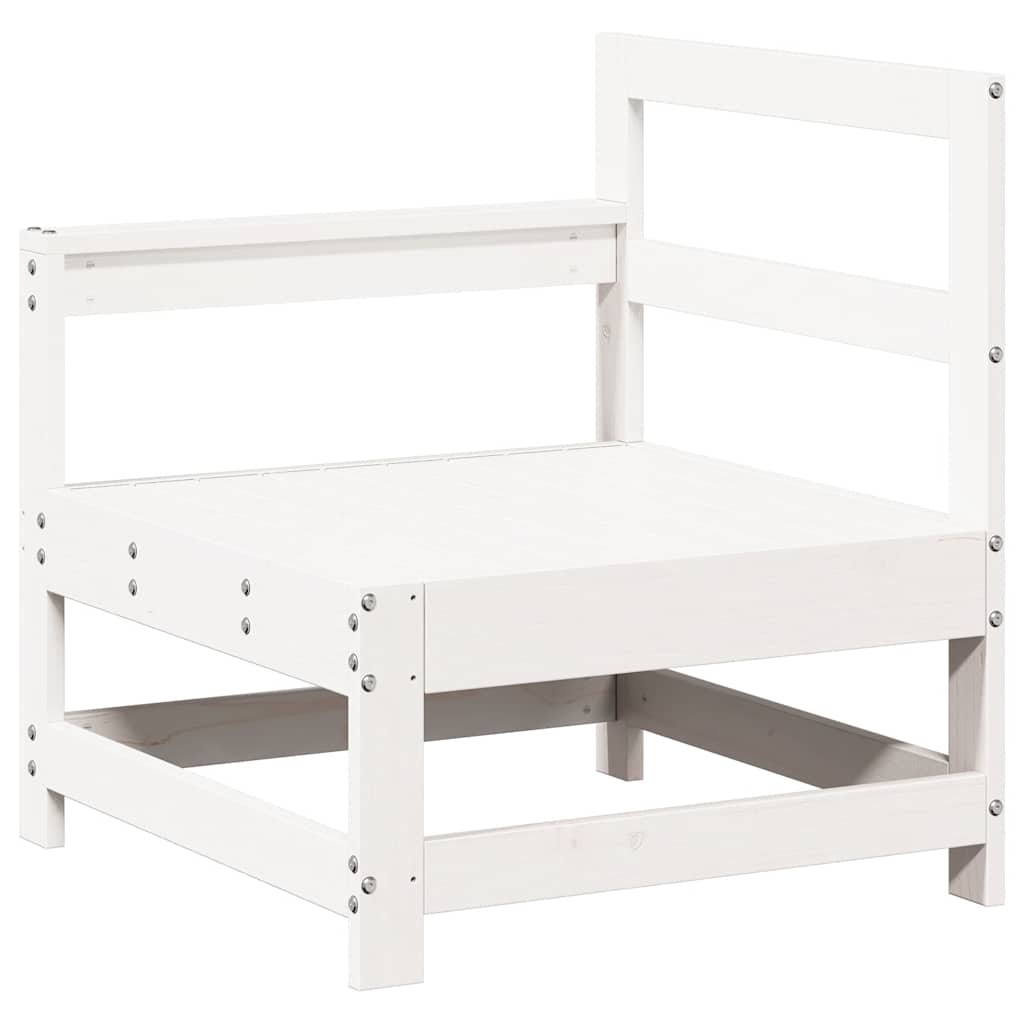 7 Piece Garden Lounge Set White Solid Pine Wood