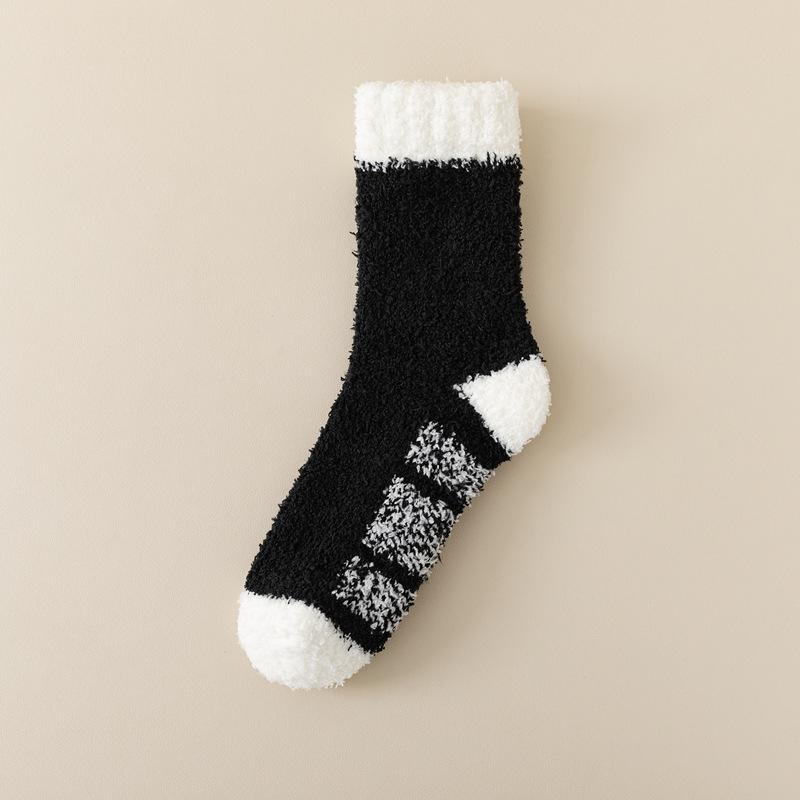 

10Pair Coral Fleece Socks Men S Medium Tube Autumn And Winter Fleece Thickened Without Hair Loss Warm Home Floor Socks Foot Warm Sleep Socks One size