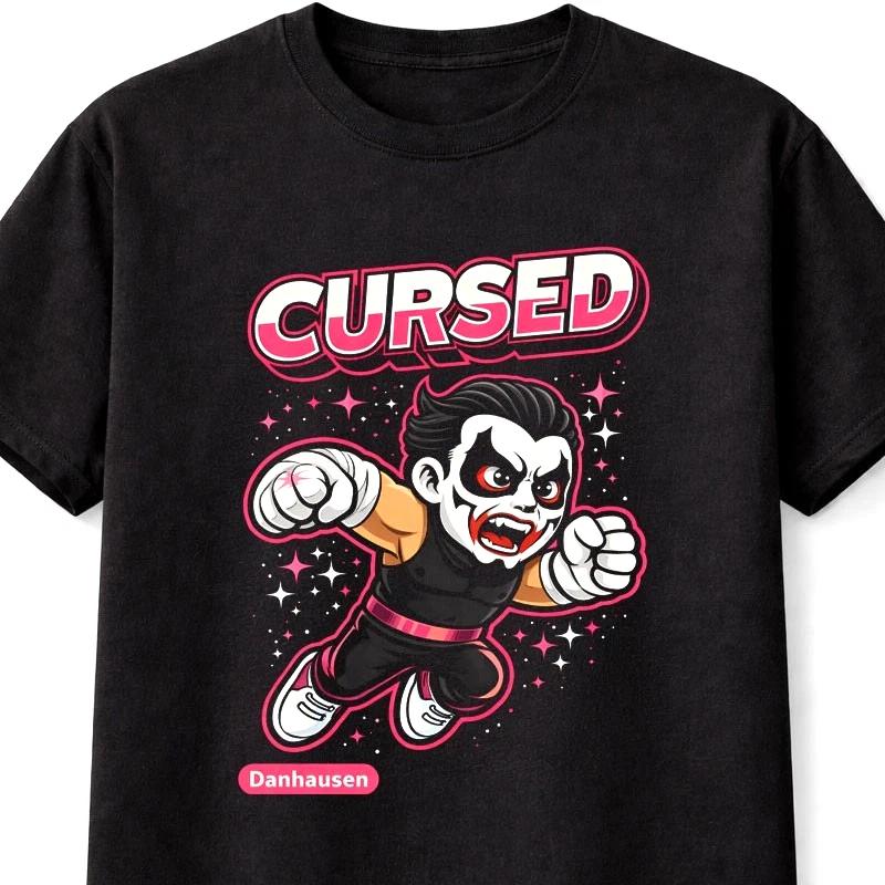 Danhausen Cursed Wrestler TShirt Funny Horror Wrestling Unisex Adults Kids S