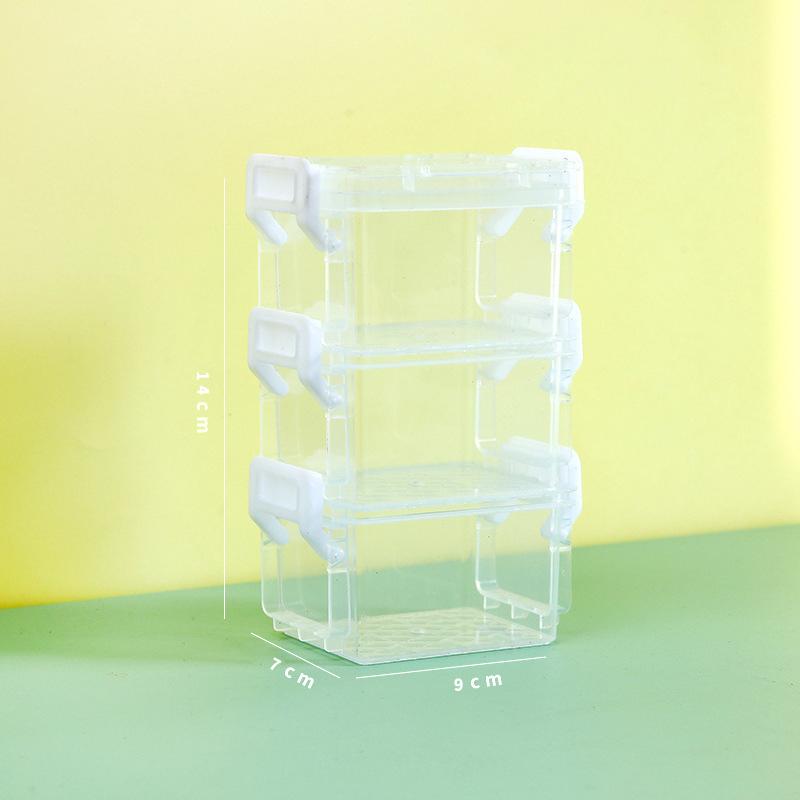 1PC Multi Layer Mini Storage Box Plastic Transparent Home Storage Box Magic Buckle Convenient Home Multi-Color Storage Box