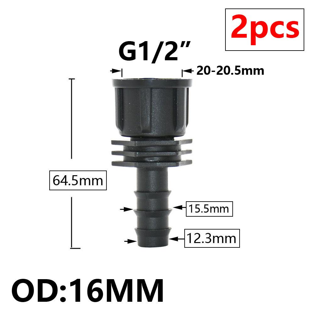 8/16/20/25/32mm Garden PE Tube Connector 1/2 3/4 1" Thread Hose Elbow Barb Coupler Fitting Farm Irrigation PE Pipe Joint