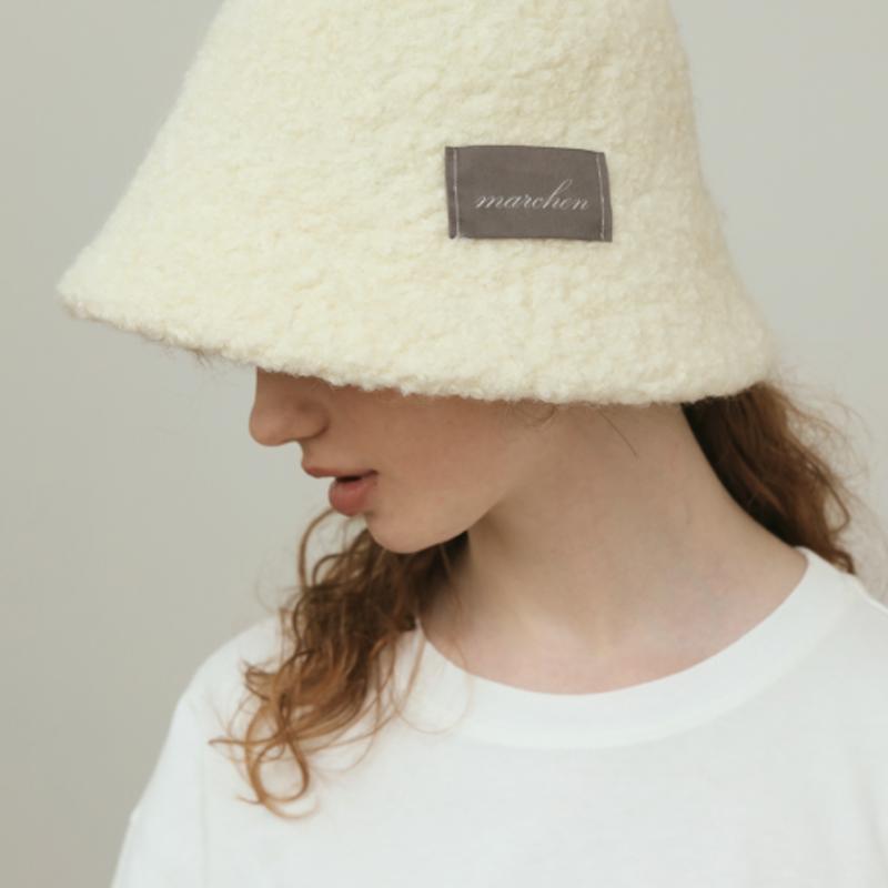 

Marchen Signature boucle bucket hat_4color cream