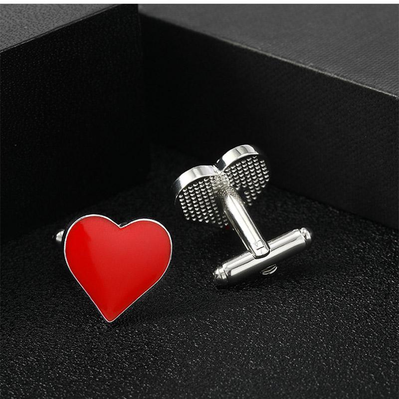 Hochzeitsbankett Anzug Kleid Manschettenknöpfe für Herren Herzförmige Hemdsärmelnägel Manschettenknopf Luxusqualität Zirkon Geschenk an Ehemann