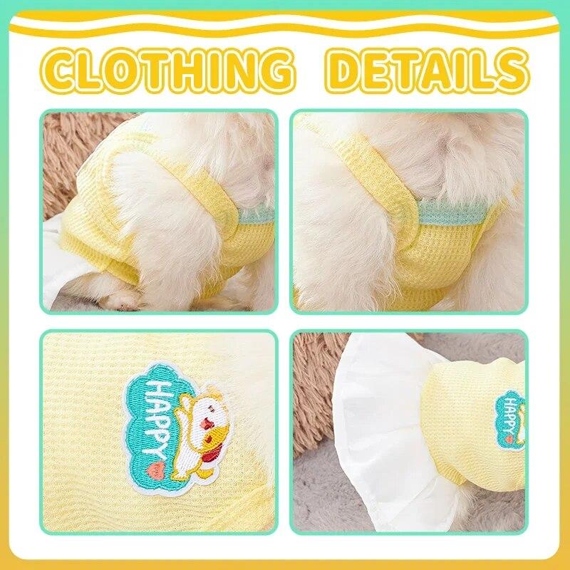 Oblečení pro volný čas pro psa Oblečení pro mazlíčky Kočičí šaty na jaro Léto Sukně pro štěně Vycházkové šaty Oblečení Čivava Princezna Oblečení Žlutá