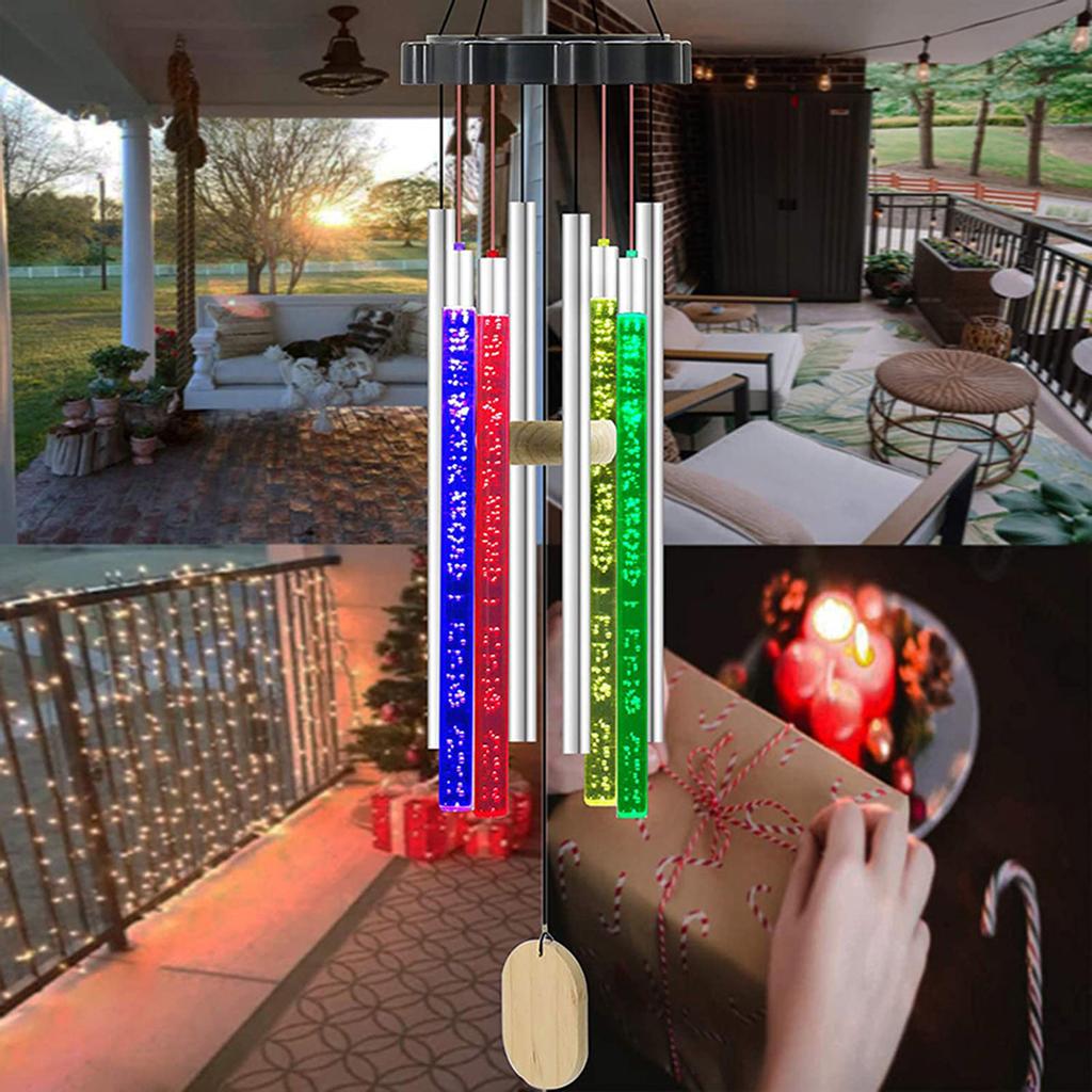 Solar Wind Chimes Changing Colors LED Wind Chimes for Outside