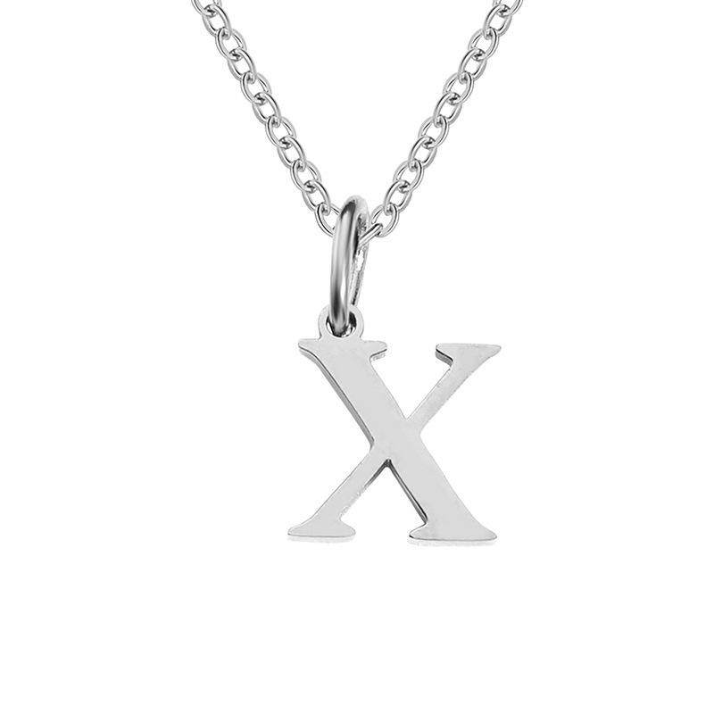 Elegante Collar con Colgante de 26 Letras para Mujer - Diseño Único Cadena para Clavícula de Acero de Titanio