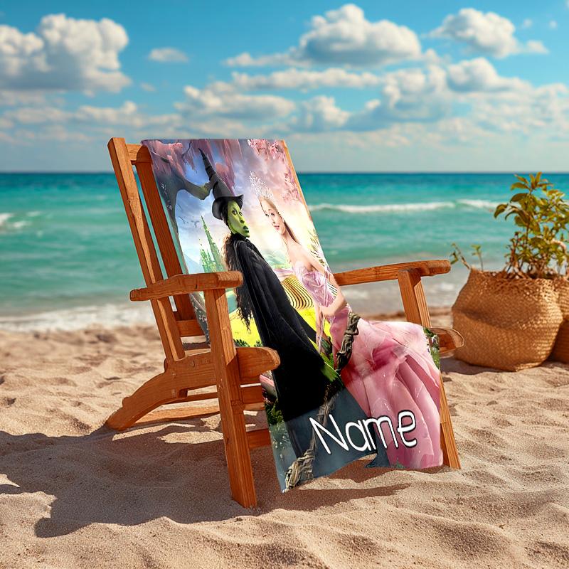 Personalized customized proof beach towel with Wicked pattern - soft, absorbent,quick-drying,perfect swimming,camping&bathing