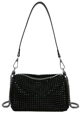 Women's 2-Way Studded Shoulder Bag, Handbag, Sparkly Sequin Pouch, Korean Fashion, Casual Mini Bag, Crossbody Bag, Two-Color Bag, Stylish, Stylish,