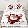Weihnachtsmann Thema Bettbezug Set - 2/3-teilig, Weich Bequem Atmungsaktiv, Weihnachtsgeschenk Weihnachts-Druck Bettbezug Set