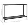 Table Console - VIDAXL - 120x35x75 cm - Verre Trempé - Acier Revêtu - Noir Moderne