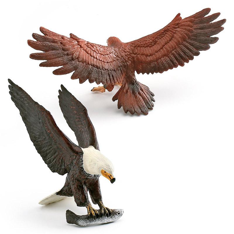 Detailed Plastic Decor Model Of African Fish Eagle And Stunning Golden Eagle For Kids Play