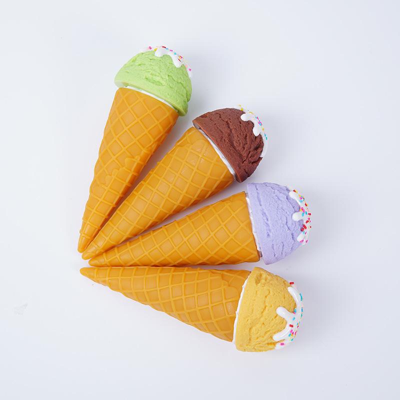 Handcrafted Realistic Ice Cream Ball Display Prop - Macaron Color Cone Toy