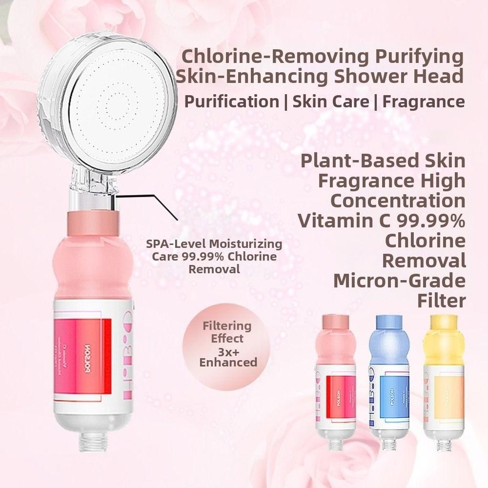 Rose Shower Head Water Filter Mixed with Vitamin C Dechlorination Shower Scented Filter Impurities Anti-scaling