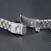 Solid Stainless Steel Strap 18 20 22 24mm Silver Metal Double Press Folding Buckle for Men Women Bracelet Watch Band for Seiko