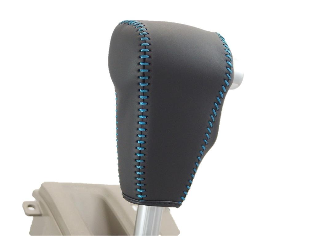 TricoloreExchange Tricolore EX Kit DIY para Manopla de Câmbio Envoltório de Couro para Toyota e Couro Preto com Parte Azul 1BK3D16B1B1L Atrai, Hijet, Dias, Costura,