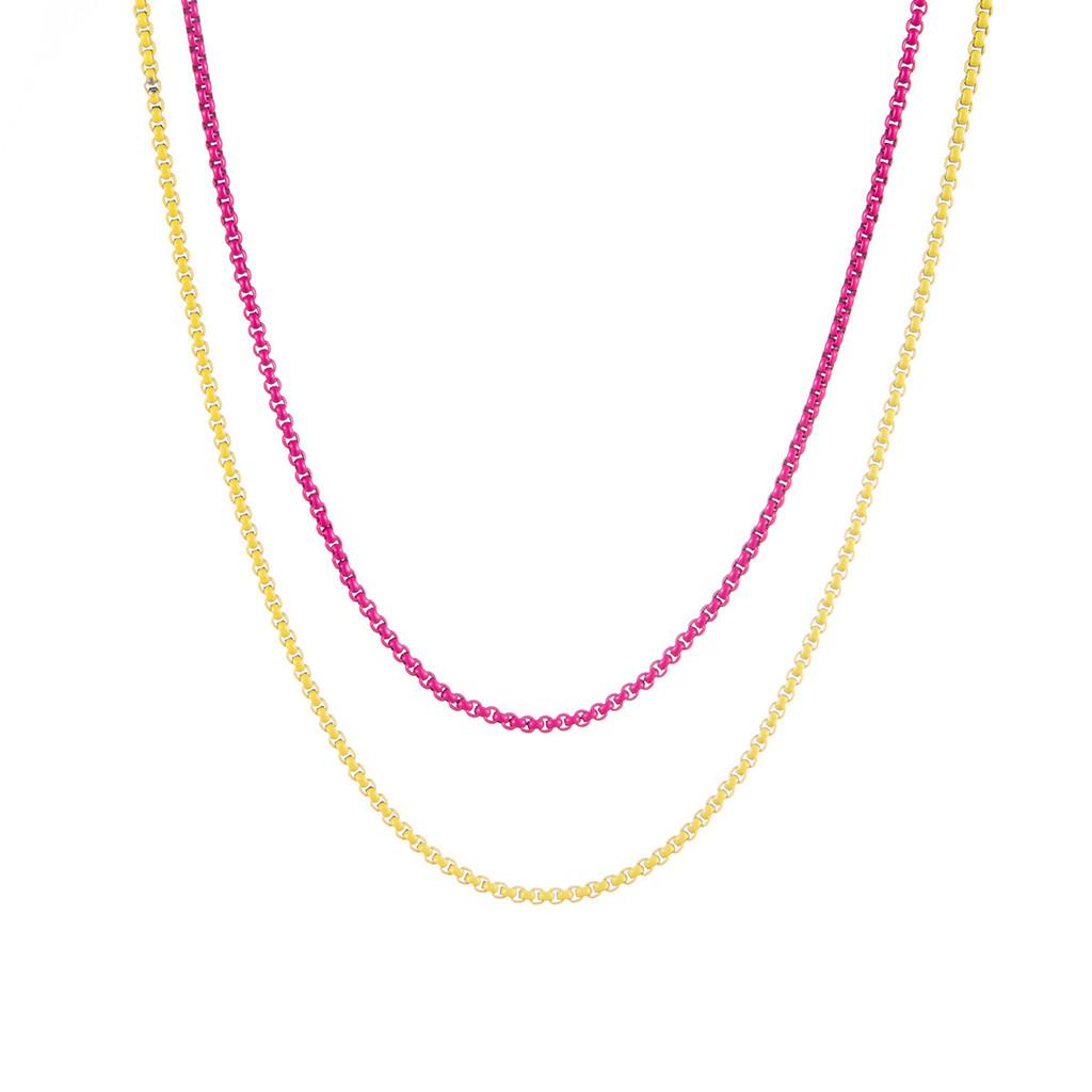 Trendy And Stylish Twotone Necklace With Eyecatching Shapes Ideal For Enthusiasts Fashion