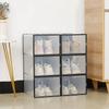 6pcs Hot Sales Foldable Shoes Storage Box Shoe CabinetStackable Dustproof Cabinet Shoe Organizers Rack Shelf