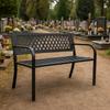 Gartenbank, Metall, Parkbank, Schwarz, Friedhofsstil, mit Rückenlehne, Stabil, GoGarden