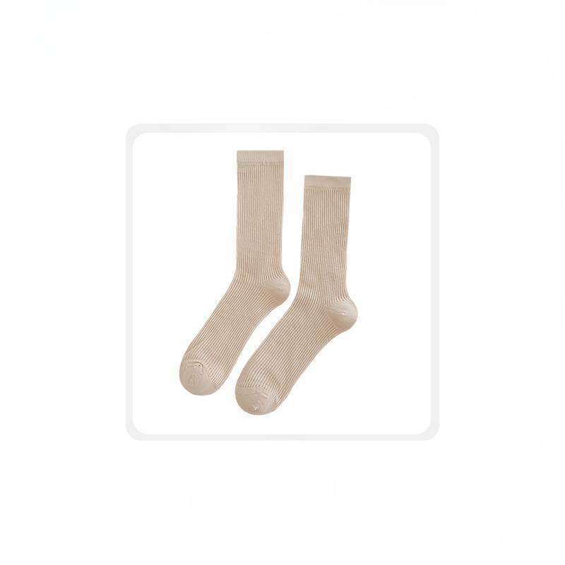 Female Spring and Summer Thin Money Draws A Stripe To Show Thin College Wind Long Socks