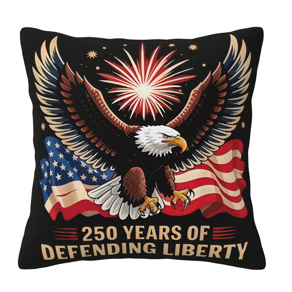 Double Sided Print Black Gold Vulture Commemorative Pillow Cover 250Th Anniversary For Polyester Fabric Soft Skin Friendly