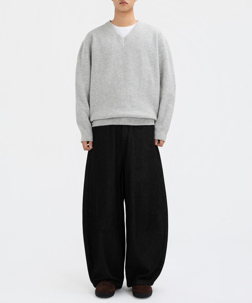 UNDEROFF Daily V-Neck Knit Light Gray