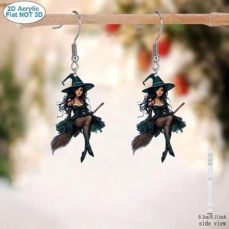 

Halloween Witch Earrings Dark Creative Design Sense Elegant Sexy Cartoon Magician Earrings