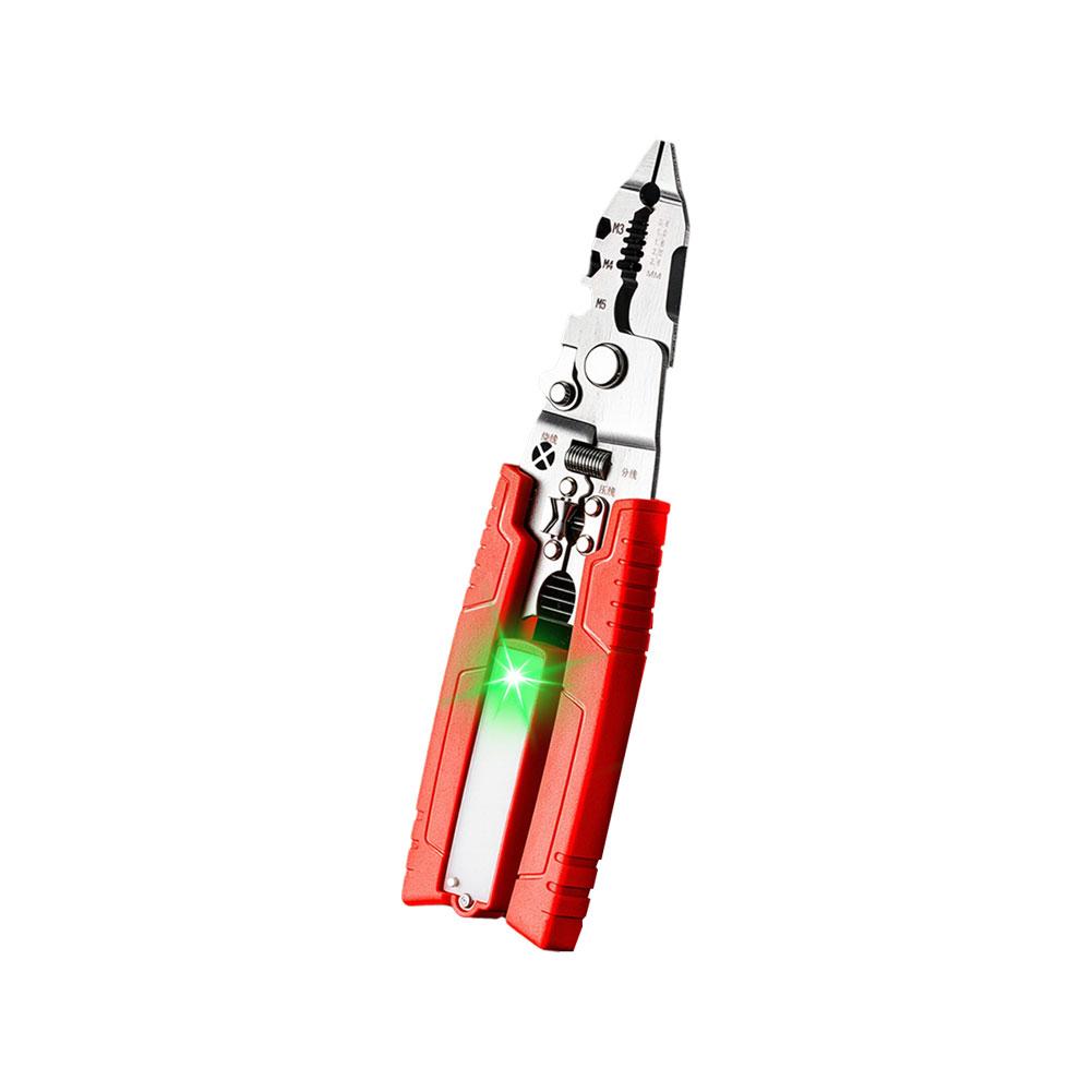 Wire Strippers With Hook Multifunction Stripping Pliers With Voltage Tester Versatile Wire Stripping Pliers Cutting Crimping New