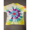 Gildan Coton Lourd Homme XL T-shirt Tie Dye Spirale Multicolore Manches Courtes