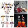 Spooky Halloween Witch And Skull Straws 24pcs Pack