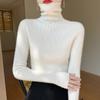 Women's High-Neck Slim-Fit Knit Sweater - 2024 Autumn/Winter Korean Style