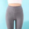 Women's High Waist Solid Color Single Piece Thin Thermal Undergarment Slim-Fit Cotton Blend Leggings Stretchy Autumn Base Pants