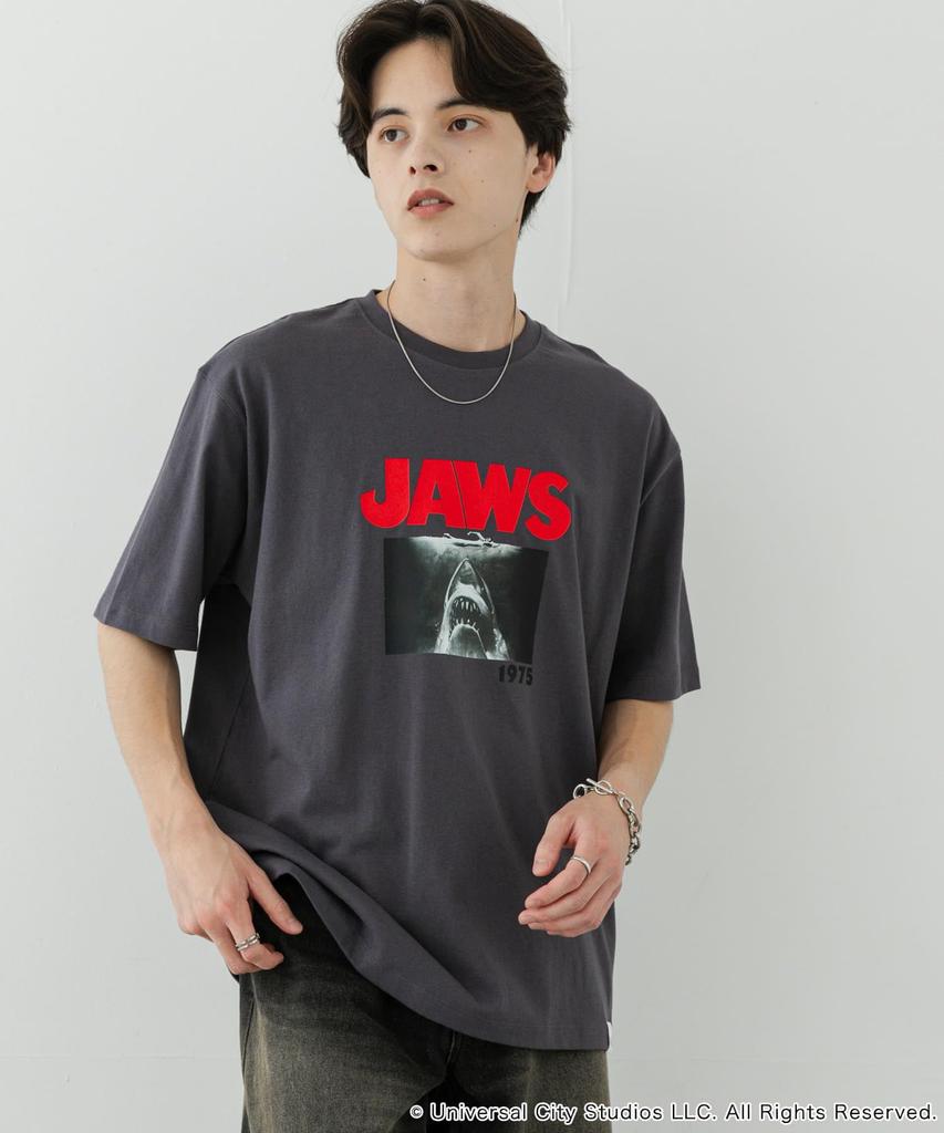 Sense of Place Men's Custom JAWS Print T-Shirt, Size B, AAA5-11B128, Charcoal, Medium