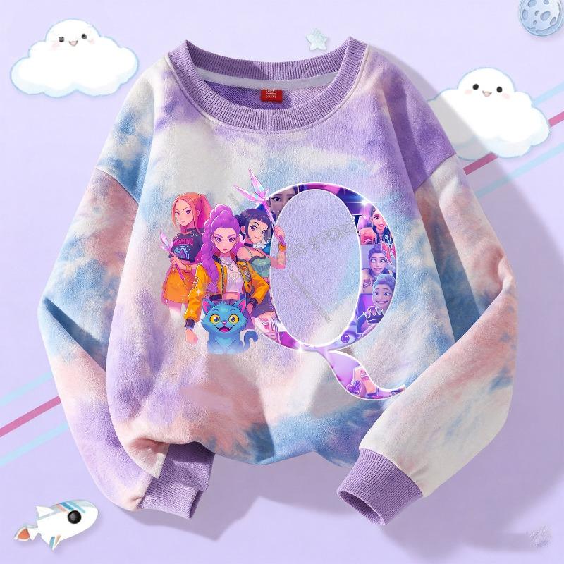 Spring And Autumn KPop Demon Hunters 3D Print T Shirt Kids Girl Streetwear Women's Outdoor Pullover Long Sleeve Top Clothes