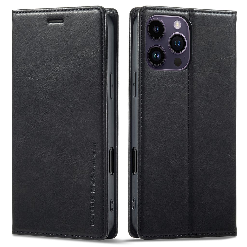 LC.IMEEKE For iPhone 16 Pro Max Leather Case RFID Blocking Card Slots Phone Cover