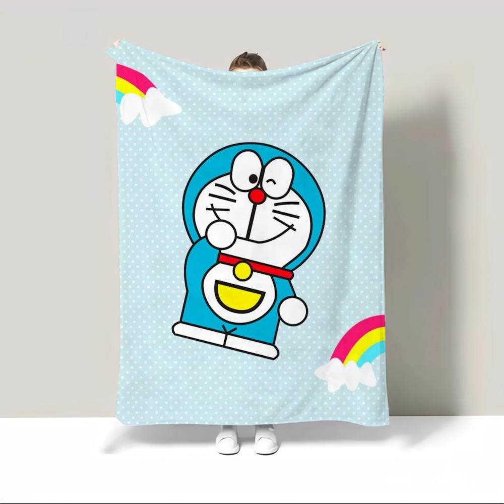 Thick Blanket for Winter Doraemon Fluffy Plaid Decorative Sofa Blanket King Size Custom Blankets and Throws Home Interior Throw