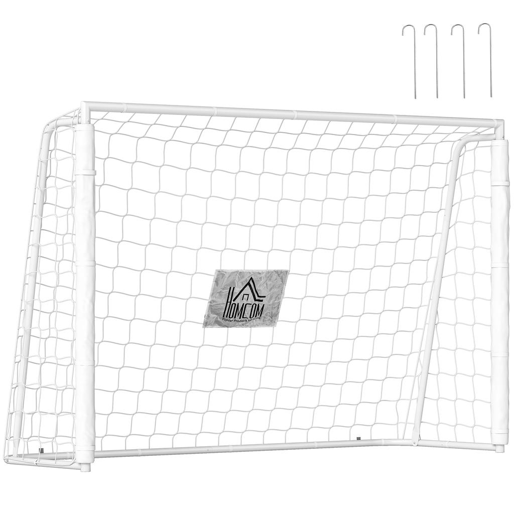 Soccer Goal for Kids, Target Marking, Shock-Absorbing Sleeves, Garden, 186x123cm, White