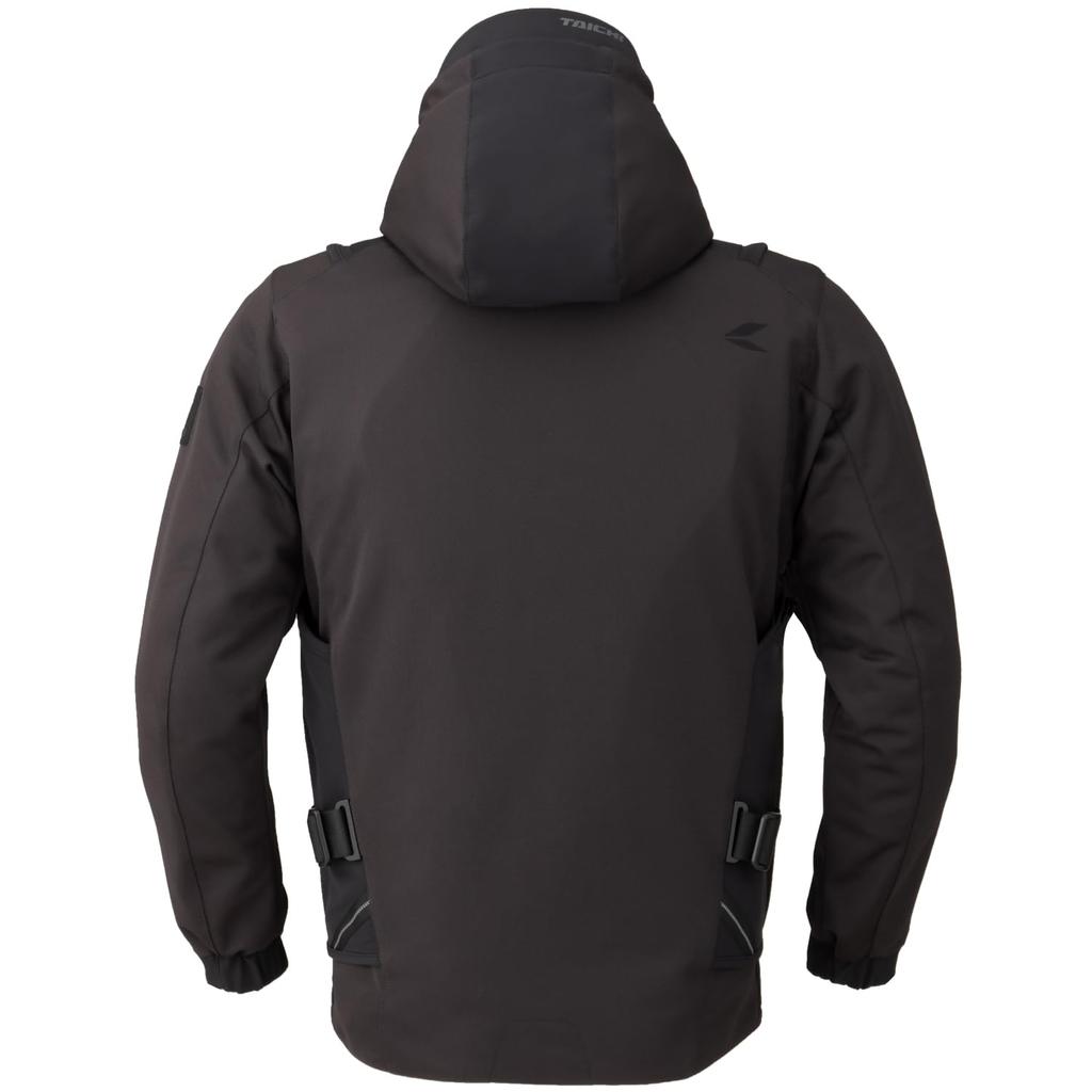 RS TAICHI Motorcycle Wear Riding Jacket Breathable Mesh CE Protector Hood Fixable Overlap Mesh Parka RSJ347 XL Spring/Summer Built-in BLACK/BLACK